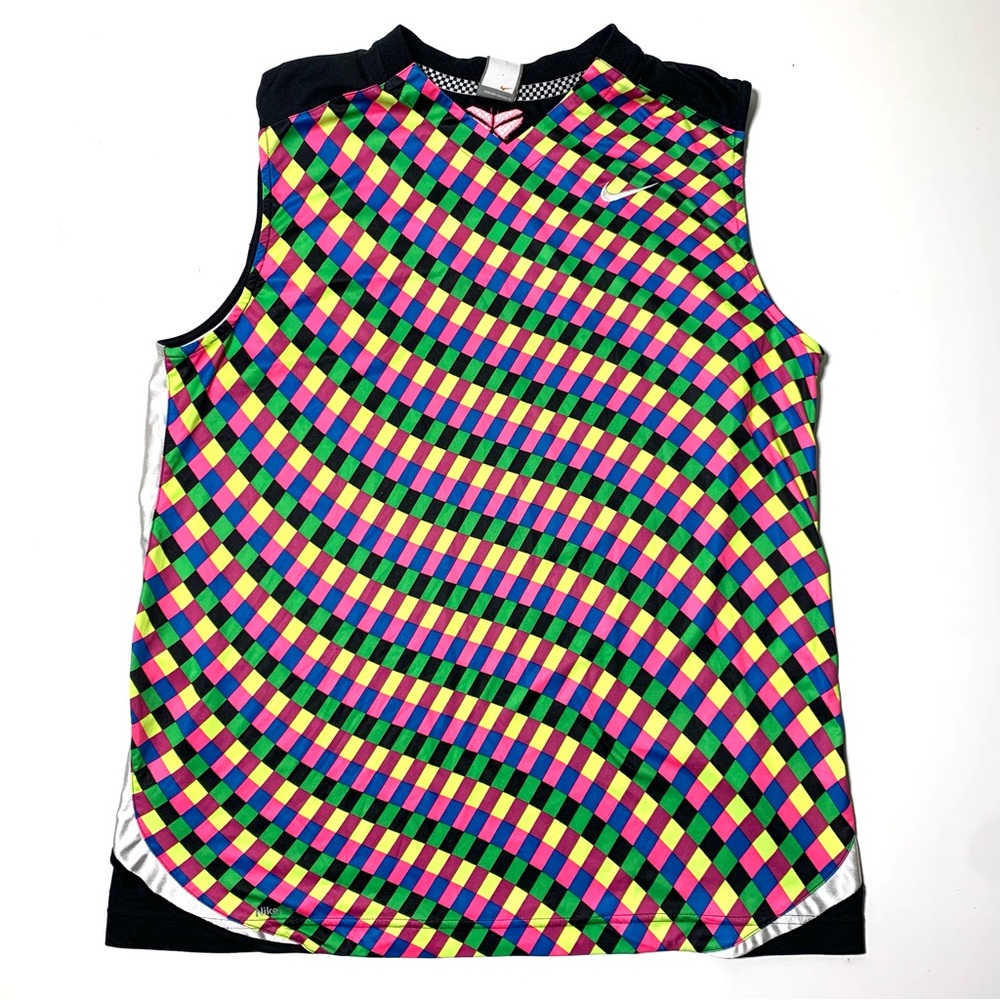 Kobe Bryant 2008 Nike Rainbow Blocks Fit Dry Pullover Sleeveless Tank Jersey L
